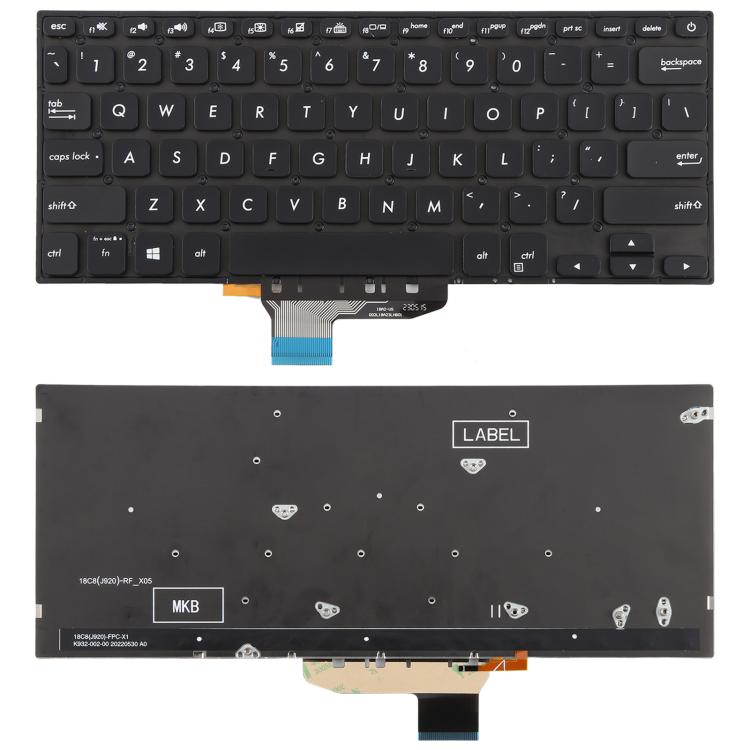 Tastiera retroilluminata per laptop, versione USA, compatibile con Asus VivoBook S14 K430 A430 X430 S403 S4300F S4300U, S14 (Black), S14 (Silver)