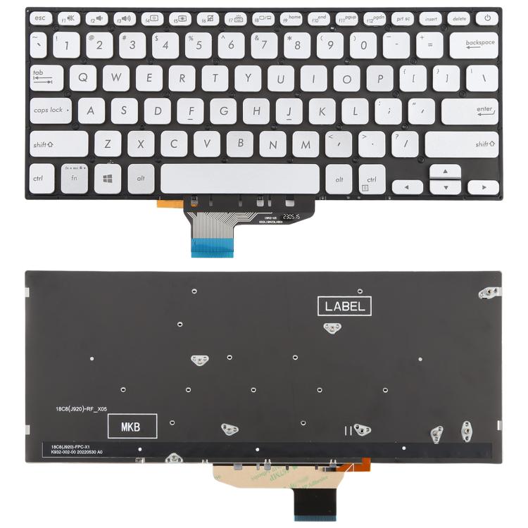 Tastiera retroilluminata per laptop, versione USA, compatibile con Asus VivoBook S14 K430 A430 X430 S403 S4300F S4300U, S14 (Black), S14 (Silver)