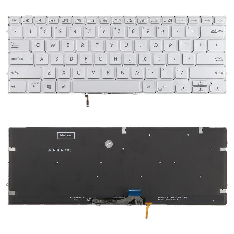 Tastiera retroilluminata per laptop, versione USA, compatibile con Asus UX431 X431 V431 K431 S431 X431FAC UX431U UX431F U4500F, UX431