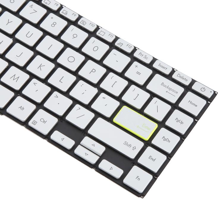 Tastiera retroilluminata per laptop Asus VivoBook S14 X421 X421DA X421UA X421EP X421EQ X421JQ X421FP X421FF X421FL (versione USA), X421 (Silver)