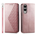 Custodia per telefono in pelle con texture a griglia cubica effetto vitello, con chiusura magnetica., For Galaxy S26 5G, For Galaxy S25 FE 5G, For Galaxy S25 Edge 5G