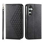 Custodia per telefono in pelle con texture a griglia cubica effetto vitello, con chiusura magnetica., For Galaxy S26 5G, For Galaxy S25 FE 5G, For Galaxy S25 Edge 5G