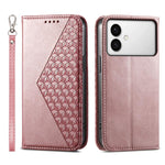 Custodia per telefono in pelle con texture a griglia cubica effetto vitello, con chiusura magnetica., For Galaxy S26 FE 5G, For Galaxy S26+ 5G, For Galaxy S26 Edge 5G, For Galaxy S26 Ultra 5G