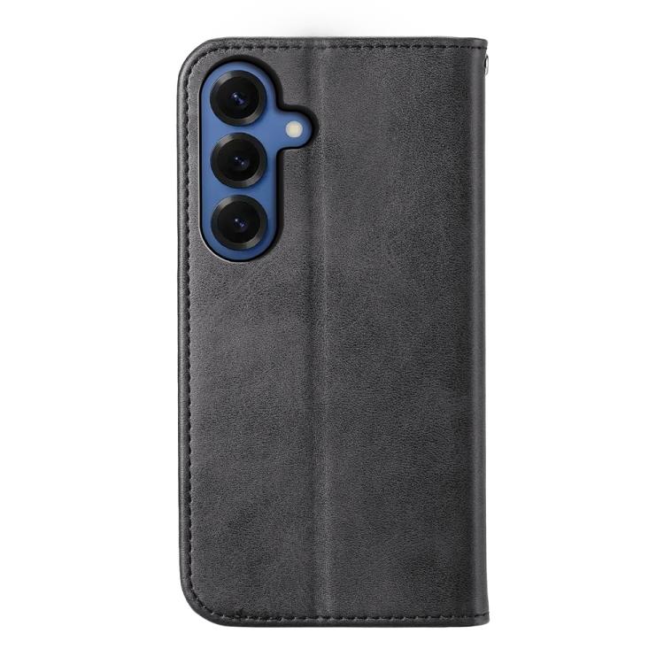 Custodia per telefono in pelle con texture a griglia cubica effetto vitello, con chiusura magnetica., For Galaxy S26 5G, For Galaxy S25 FE 5G, For Galaxy S25 Edge 5G