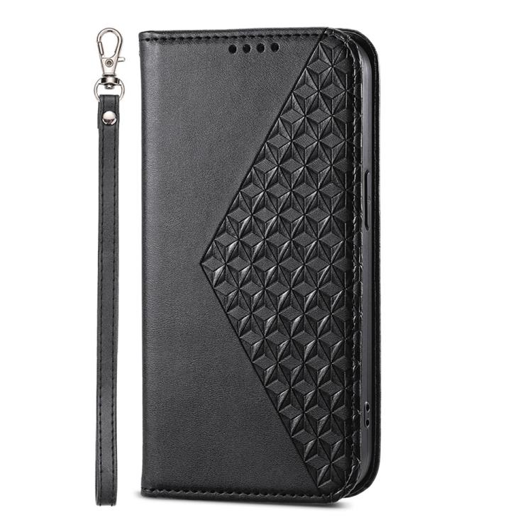 Custodia per telefono in pelle con texture a griglia cubica effetto vitello, con chiusura magnetica., For Galaxy S26 FE 5G, For Galaxy S26+ 5G, For Galaxy S26 Edge 5G, For Galaxy S26 Ultra 5G