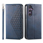 Custodia per telefono in pelle con texture a griglia cubica effetto vitello, con chiusura magnetica., For Galaxy S26 FE 5G, For Galaxy S26+ 5G, For Galaxy S26 Edge 5G, For Galaxy S26 Ultra 5G