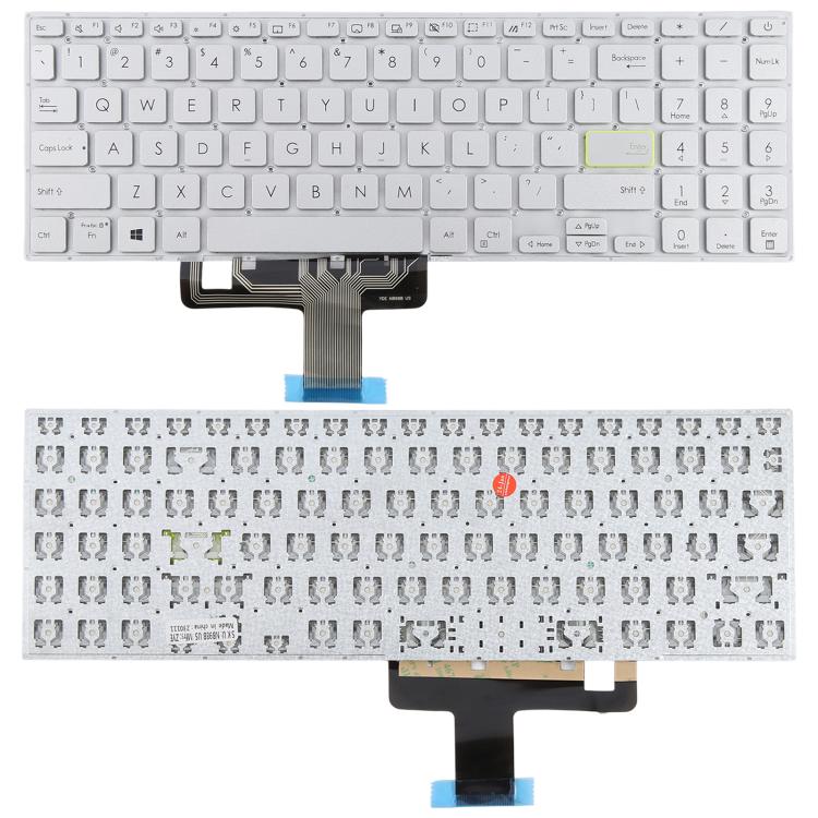 Tastiera per laptop versione USA per Asus VivoBook X521 V5100E X521FL S5600F S533F 2020, X521  (Silver), X521 (Black)