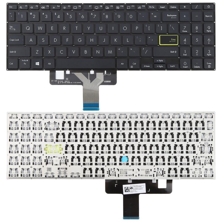 Tastiera per laptop versione USA per Asus VivoBook X521 V5100E X521FL S5600F S533F 2020, X521  (Silver), X521 (Black)