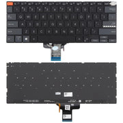 Tastiera retroilluminata per laptop versione USA per Asus Vivobook Pro 14X M7400 M4700 M4700QC M4700PC M7600 M3400 M3401 M3401Q X7400 X3400 X3400P K3400P, M7400 (Black), M7400 (Gray)