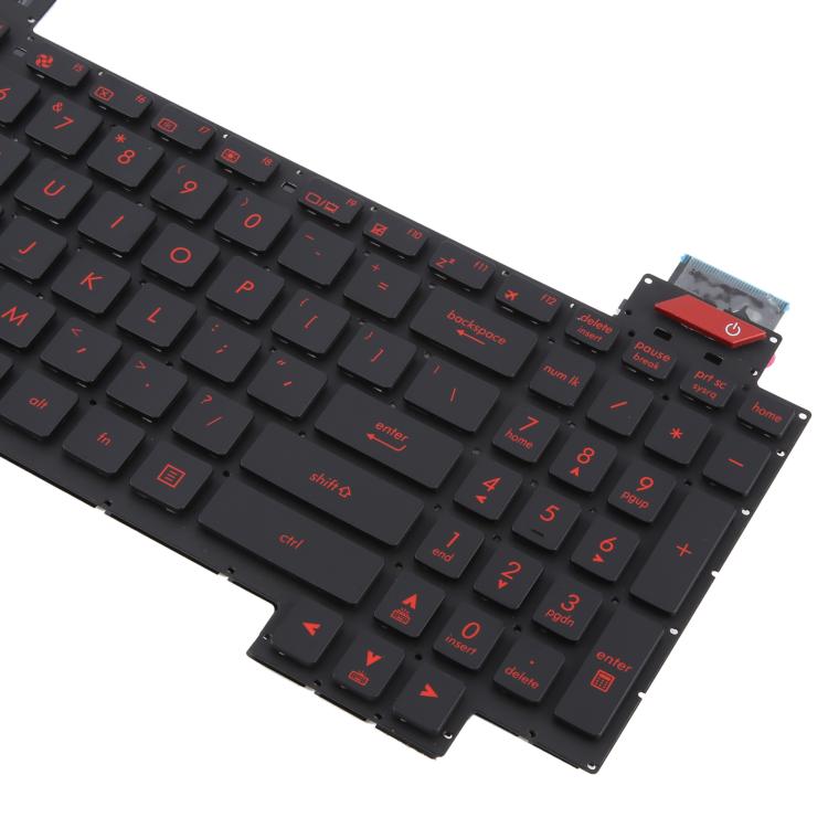 Tastiera retroilluminata per laptop, versione USA, compatibile con Asus FX63 FX63V FX503VM FX503VD ZX63VE FZ63V GL503VS, FX63 (Red), FX63 (White)