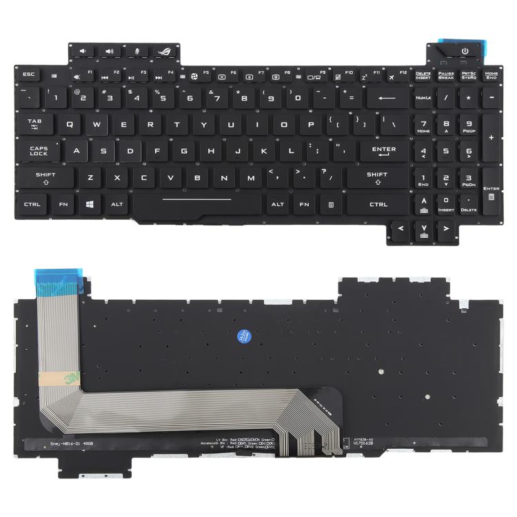 Tastiera retroilluminata per laptop, versione USA, compatibile con Asus FX63 FX63V FX503VM FX503VD ZX63VE FZ63V GL503VS, FX63 (Red), FX63 (White)