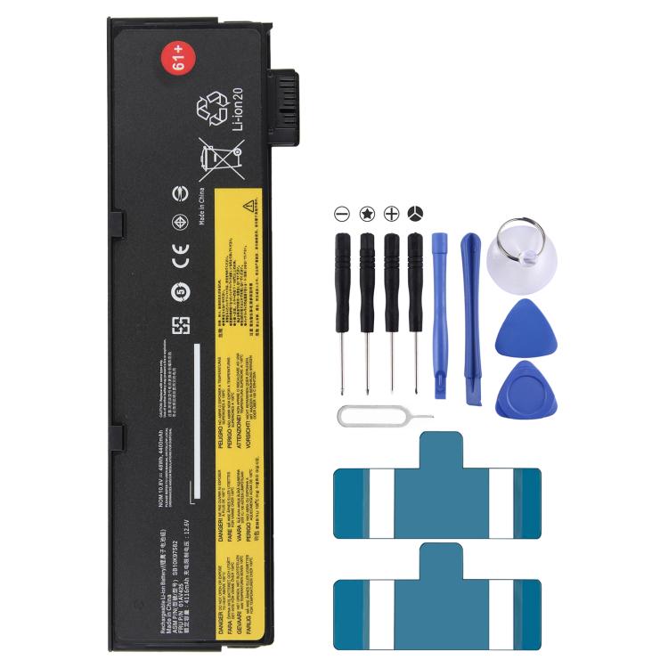 Batteria di ricambio per Lenovo ThinkPad T470 / 61+ SB10K97852 01AV425 da 48 Wh e 4400 mAh, For Lenovo ThinkPad T470
