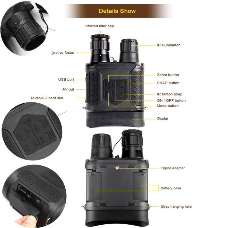 NVG400PRO: binocolo digitale per visione notturna con schermo LCD da 3 pollici.