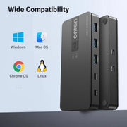 Onten KVM200 USB 3.2 Gen2 Sharing Switch 2 In 4 Out, KVM200