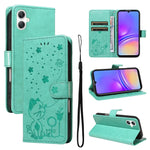 Custodia per telefono in pelle con stampa a rilievo di gatto e ape., For Samsung Galaxy A36 5G / M56 5G, For Samsung Galaxy A06 5G / 4G, For Samsung Galaxy A56 5G