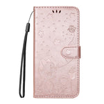 Custodia per telefono in pelle con stampa a rilievo di gatto e ape., For Samsung Galaxy A57 5G, For Samsung Galaxy A37 5G, For Galaxy A27 5G, For Samsung Galaxy A07 5G