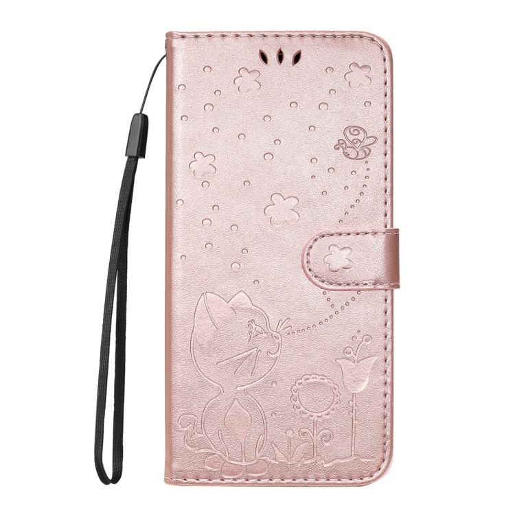Custodia per telefono in pelle con stampa a rilievo di gatto e ape., For Samsung Galaxy A57 5G, For Samsung Galaxy A37 5G, For Galaxy A27 5G, For Samsung Galaxy A07 5G