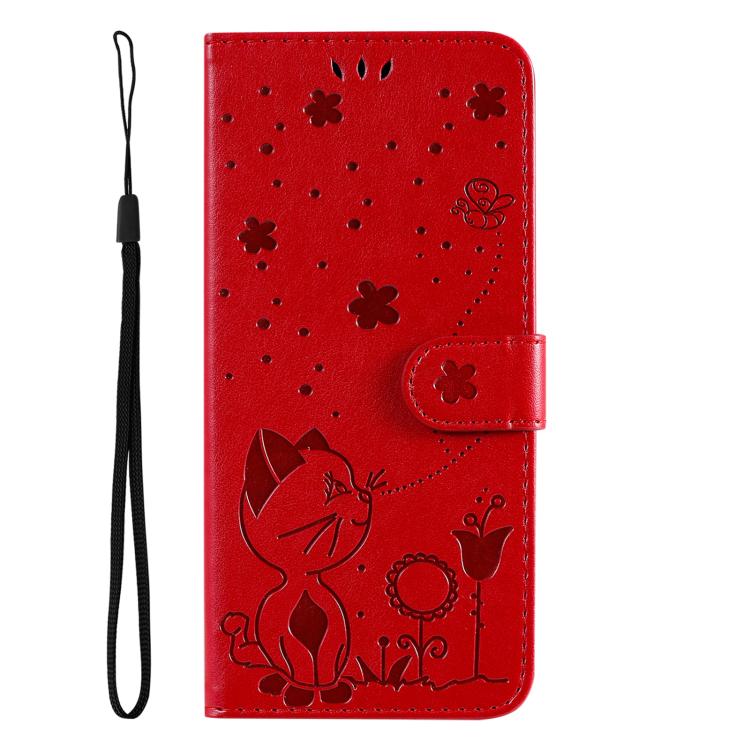 Custodia per telefono in pelle con stampa a rilievo di gatto e ape., For Samsung Galaxy A36 5G / M56 5G, For Samsung Galaxy A06 5G / 4G, For Samsung Galaxy A56 5G