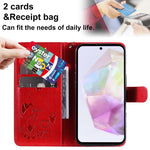 Custodia per telefono in pelle con stampa a rilievo di gatto e ape., For Samsung Galaxy A36 5G / M56 5G, For Samsung Galaxy A06 5G / 4G, For Samsung Galaxy A56 5G