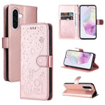 Custodia per telefono in pelle con stampa a rilievo di gatto e ape., For Samsung Galaxy A36 5G / M56 5G, For Samsung Galaxy A06 5G / 4G, For Samsung Galaxy A56 5G