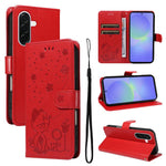 Custodia per telefono in pelle con stampa a rilievo di gatto e ape., For Samsung Galaxy A57 5G, For Samsung Galaxy A37 5G, For Galaxy A27 5G, For Samsung Galaxy A07 5G