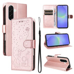 Custodia per telefono in pelle con stampa a rilievo di gatto e ape., For Samsung Galaxy A57 5G, For Samsung Galaxy A37 5G, For Galaxy A27 5G, For Samsung Galaxy A07 5G