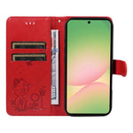 Custodia per telefono in pelle con stampa a rilievo di gatto e ape., For Samsung Galaxy A57 5G, For Samsung Galaxy A37 5G, For Galaxy A27 5G, For Samsung Galaxy A07 5G