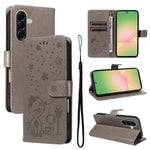 Custodia per telefono in pelle con stampa a rilievo di gatto e ape., For Samsung Galaxy A57 5G, For Samsung Galaxy A37 5G, For Galaxy A27 5G, For Samsung Galaxy A07 5G