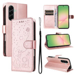 Custodia per telefono in pelle con stampa a rilievo di gatto e ape., For Samsung Galaxy A57 5G, For Samsung Galaxy A37 5G, For Galaxy A27 5G, For Samsung Galaxy A07 5G