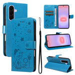 Custodia per telefono in pelle con stampa a rilievo di gatto e ape., For Samsung Galaxy A57 5G, For Samsung Galaxy A37 5G, For Galaxy A27 5G, For Samsung Galaxy A07 5G