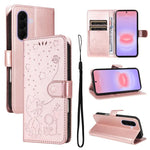 Custodia per telefono in pelle con stampa a rilievo di gatto e ape., For Samsung Galaxy A57 5G, For Samsung Galaxy A37 5G, For Galaxy A27 5G, For Samsung Galaxy A07 5G