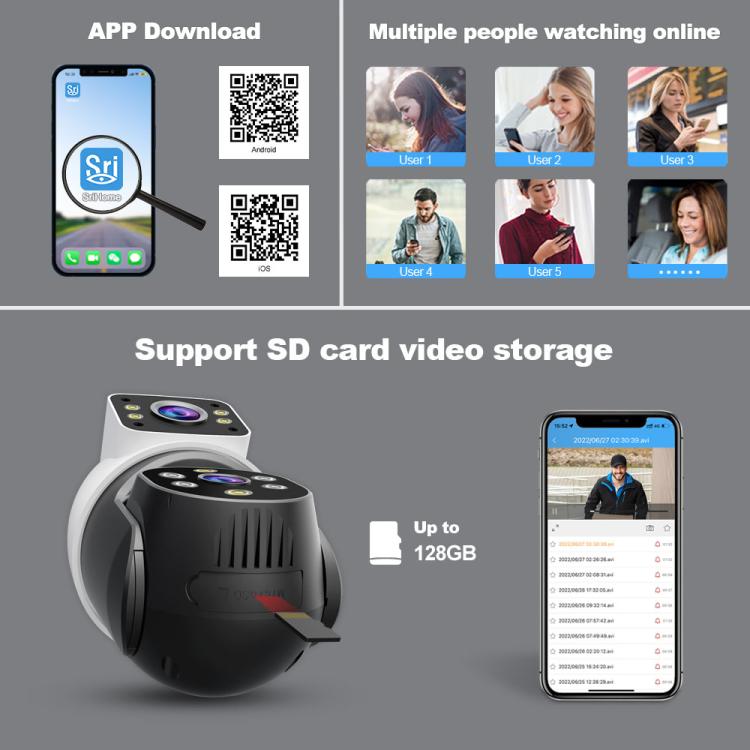 Lampadina con telecamera 4MP HD dual lens E27 IP66