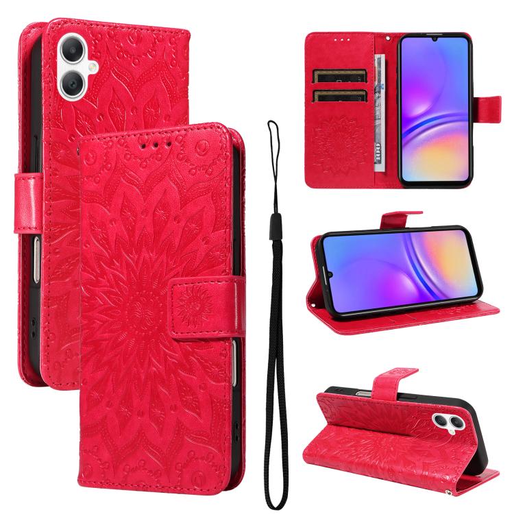 Custodia per telefono in pelle con motivo a girasole in rilievo., For Samsung Galaxy A07 5G, For Samsung Galaxy A36 5G / M56 5G, For Samsung Galaxy A06 5G / 4G