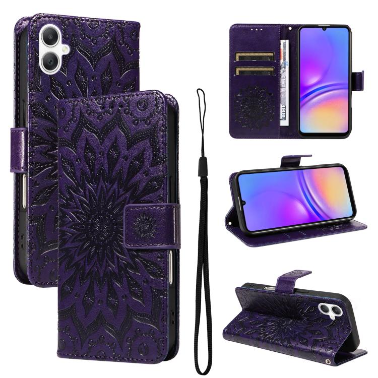 Custodia per telefono in pelle con motivo a girasole in rilievo., For Samsung Galaxy A07 5G, For Samsung Galaxy A36 5G / M56 5G, For Samsung Galaxy A06 5G / 4G