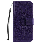 Custodia per telefono in pelle con motivo a girasole in rilievo., For Samsung Galaxy A56 5G