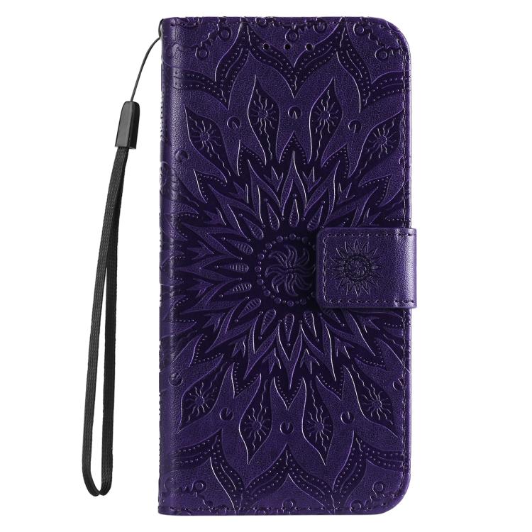 Custodia per telefono in pelle con motivo a girasole in rilievo., For Samsung Galaxy A56 5G