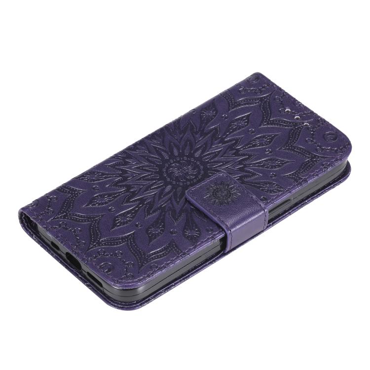 Custodia per telefono in pelle con motivo a girasole in rilievo., For Samsung Galaxy A56 5G