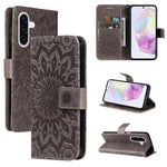 Custodia per telefono in pelle con motivo a girasole in rilievo., For Samsung Galaxy A56 5G