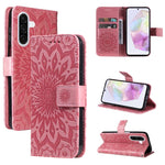 Custodia per telefono in pelle con motivo a girasole in rilievo., For Samsung Galaxy A56 5G