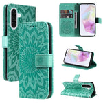 Custodia per telefono in pelle con motivo a girasole in rilievo., For Samsung Galaxy A56 5G