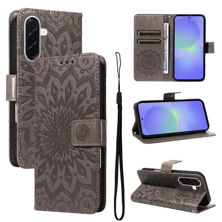 Custodia per telefono in pelle con motivo a girasole in rilievo., For Samsung Galaxy A57 5G, For Samsung Galaxy A37 5G, For Galaxy A27 5G