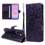 Custodia per telefono in pelle con motivo a girasole in rilievo., For Samsung Galaxy A57 5G, For Samsung Galaxy A37 5G, For Galaxy A27 5G