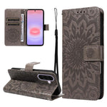 Custodia per telefono in pelle con motivo a girasole in rilievo., For Samsung Galaxy A57 5G, For Samsung Galaxy A37 5G, For Galaxy A27 5G