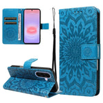 Custodia per telefono in pelle con motivo a girasole in rilievo., For Samsung Galaxy A57 5G, For Samsung Galaxy A37 5G, For Galaxy A27 5G