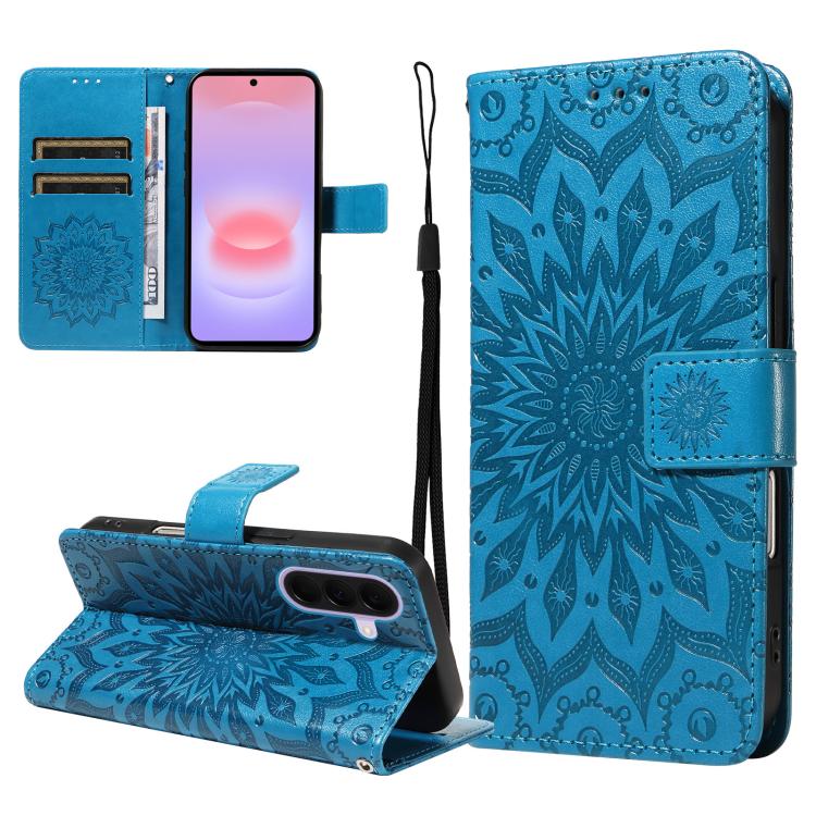 Custodia per telefono in pelle con motivo a girasole in rilievo., For Samsung Galaxy A57 5G, For Samsung Galaxy A37 5G, For Galaxy A27 5G