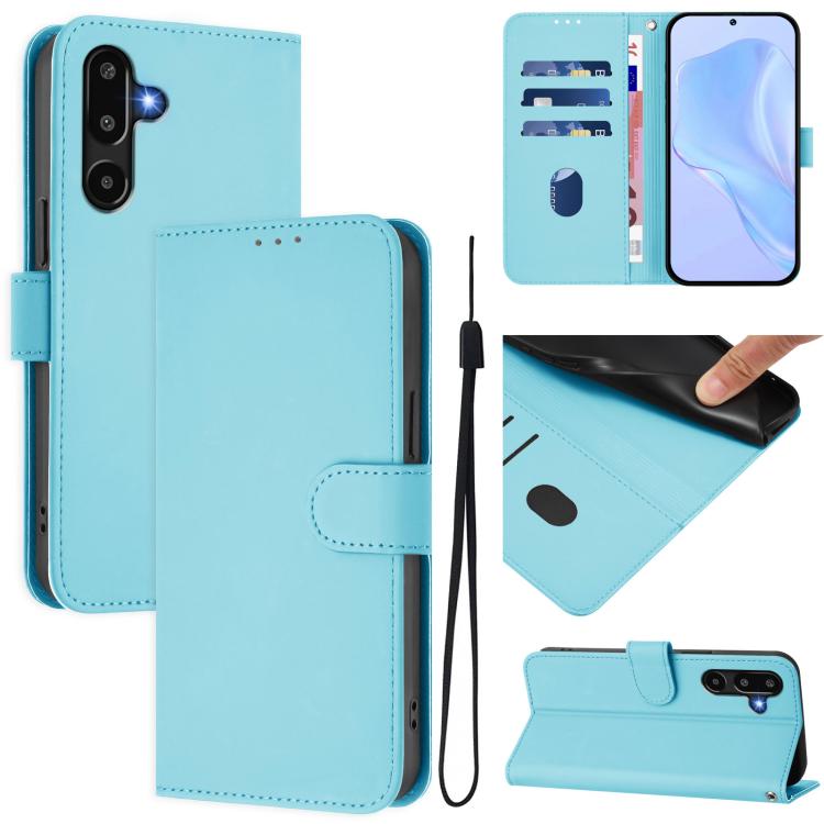 Custodia per telefono in pelle tinta unita con cordino, piacevole al tatto., For Samsung Galaxy F16 5G Global