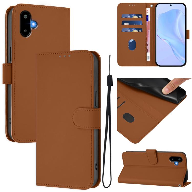 Custodia per telefono in pelle tinta unita con cordino, piacevole al tatto., For Samsung Galaxy F06 5G / M06 5G