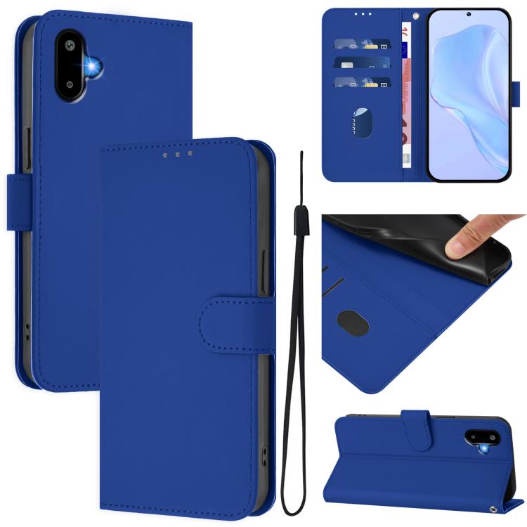 Custodia per telefono in pelle tinta unita con cordino, piacevole al tatto., For Samsung Galaxy F06 5G / M06 5G