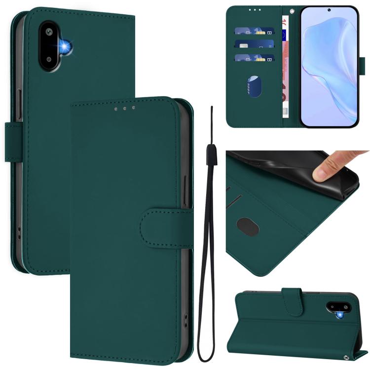 Custodia per telefono in pelle tinta unita con cordino, piacevole al tatto., For Samsung Galaxy F06 5G / M06 5G