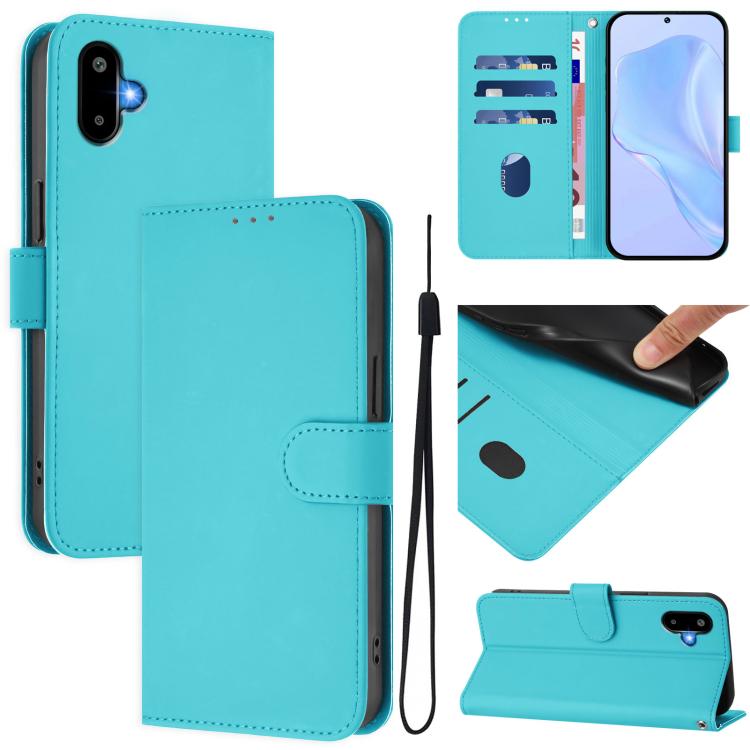 Custodia per telefono in pelle tinta unita con cordino, piacevole al tatto., For Samsung Galaxy F06 5G / M06 5G